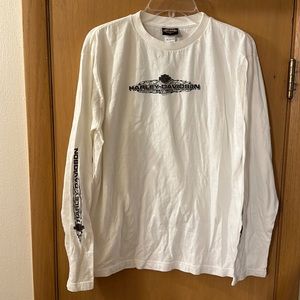 Harley Davidson Motorcycles Naples Florida Long Sleeve Tee T-Shirt White Large